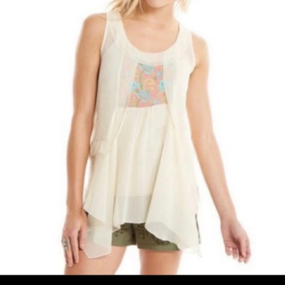 Matilda Jane Polisades sleeveless sheer tank top sz S